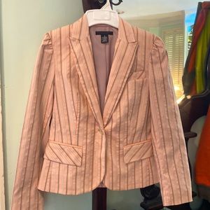 Apostrophe ladies size 2 stretch lining blazer. Coral, taupe, white. NWT.